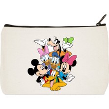 Designedfy Mickey Mouse Baskılı Kalemlik, Kalem Kutusu, Bez Kalemlik