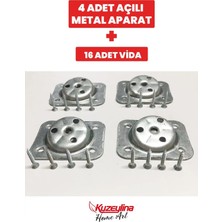 Kuzeylina 4 Adet Metal Sehpa Ve Ahşap Ayak Bağlantı Aparatı Açılı Ayak Aparatı Zigon Sehpa Masa Koltuk Puf