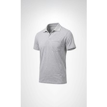 Selçuklu Plus Openand Suprem Kumaş Gri ve Lacivert Polo Yaka Cepli T-Shirt