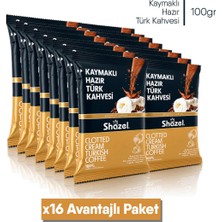 Shazel Hazır Türk Kahvesi | Kaymaklı | 100 gr | 16 Paket
