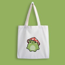 Designedfy Baby Frog Baskılı Bez Çanta