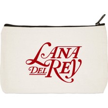 Designedfy Clutch Lana Del Rey Baskılı Bez Makyaj Çantası, Kalemlik, El Çantası