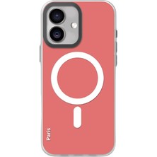Wonew iPhone 16 Phantom Magsafe Kılıf Rose Kırmızı