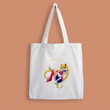 Designedfy Sailor Moon Baskılı Bez Çanta