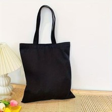 Designedfy Siyah Gabardin Bez Çanta Baskısız %100 Pamuk
