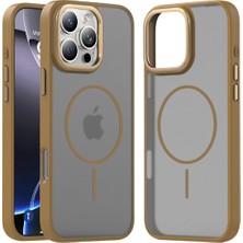 Wonew iPhone 16 Pro Shadow Magsafe Kılıf Çöl Titanyum Altın