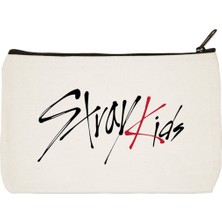 Designedfy Stray Kids 3 Baskılı Bez Makyaj Çantası Kalemlik El Çantası