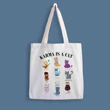 Designedfy Taylor Swift Karma Is A Cat Baskılı Bez Çanta