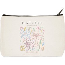 Designedfy Matisse Baskılı Bez Makyaj Çantası, Kalemlik, El Çantası
