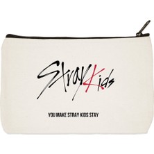 Designedfy Stray Kids Stay Baskılı Bez Makyaj Çantası, Kalemlik, El Çantası