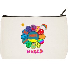 Designedfy Bts Hope World Baskılı Bez Makyaj Çantası, Kalemlik, El Çantası