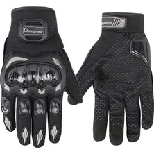 Schulzz Siyah Motor Eldiveni Profesyonel Korumalı Dokunmatik Özellikli En 13594 Sertifikalı Unisex Motorcu