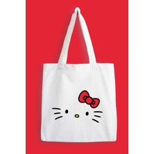 Designedfy Hello Kitty Baskılı Su Geçirmez Bez Çanta