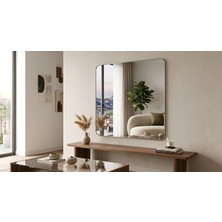 HK Home Design 70 cm x 70 cm 4 mm Kare Köşeleri Radüslü Ayna ( Gerçek Gümüş Ayna )