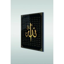 Marsilyan Esmaü’l Hüsna Allah’ın 99 Ismi Dekoratif Cam Duvar Tablosu | Modern Salon Dekoru | Seri ZCX7KI