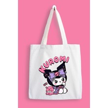 Designedfy Kuromi Baskılı Su Geçirmez Bez Çanta