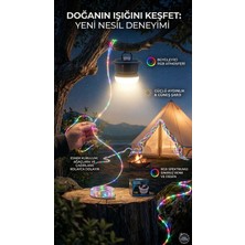 Duffa Solar Şarjlı Makaralı 8 Metre Peri LED Kamp Lambası Kamp Aydınlatması Type-C Outdoor Çadır Bahçe Işığı Çadır Ledi