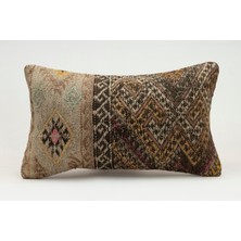 Kilim Wholesale El Yapımı Eski Kilimden Yapılmış Vintage Kırlent Kılıfı, Yün, 30X50 cm