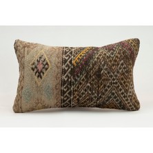 Kilim Wholesale El Yapımı Eski Kilimden Yapılmış Vintage Kırlent Kılıfı, Yün, 30X50 cm