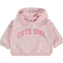 Civil Baby Cute Girl Baskılı Kapüşonlu 6-18 Ay Sweatshirt - Pembe