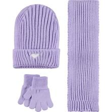 Civil Girls 6-9 Yaş Atkı Bere Eldiven Set - Lila
