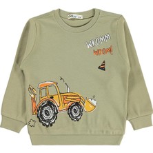 Civil Boys Kepçe Baskılı 2-5 Yaş Sweatshirt Km - Haki