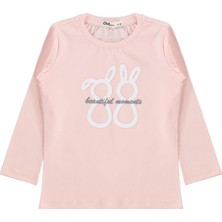 Civil Girls Tavşan Baskılı 2-5 Yaş Sweatshirt - Pudra