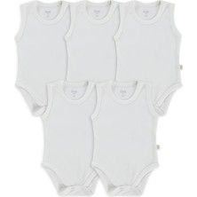 Civil Baby 5 Li Düz Basic Sıfır Kol1-3 Yaş Çıtçıtlı Badi - Beyaz