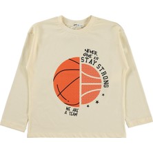 Civil Boys Stay Top Baskılı 6-9 Yaş Sweatshirt Km - Ekru