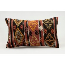 Kilim Wholesale El Yapımı Eski Kilimden Yapılmış Vintage Kırlent Kılıfı, Yün, 30X50 cm