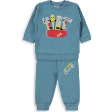 Civil Baby Tamir Aletleri Baskılı 6-18 Ay Takım - Mavi