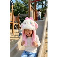 PIECE SIGNATURE Kız Çocukları Için Lüx, Içi Polar Astarlı Peluş Çıtçıtlı Bere ( 4-8 Yaş )