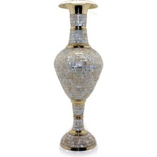 Mossem Pirinç Sedefli Vazo 60 cm KSK130