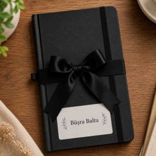 Beyra Decor Kişiye Özel Isim Yazılı Siyah Defter  Lastikli Premium Not Defteri | Hediyelik