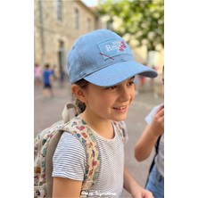 PIECE SIGNATURE Nakışlı Çocuk Jean Şapka - Ayarlanabilir Kot Kep ( Unisex ) ( 9-12 Yaş ) ( Size 53-56 cm )