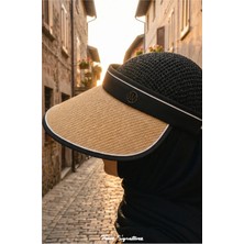PIECE SIGNATURE Açık Hava Yürüyüşleri, Doğa Yürüyüşü ve Plaj Için Geniş Kenarlı Güneş Şapkası ( Siperlik Size, 14 cm ) ( 57-58 cm )