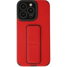 TeknoKapsül Newface Apple Iphone 13 Pro Kılıf Mega Standlı Silikon - Kırmızı