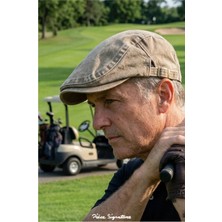 PIECE SIGNATURE %100 Pamuk, Kadın ve Erkekler Için Ayarlamalı Denim Golf Şapkası