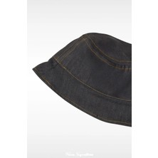 PIECE SIGNATURE %100 Pamuk Çocuk Kot Balıkçı Şapka ( 4-8 Yaş ) ( 52 cm )