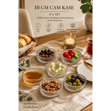 Porsima 13877-2 Vanes 6'lı Floren Cam Sunum Kasesi 10 cm – Çerezlik, Reçellik, Puding ve Kahvaltılık Kase Seti