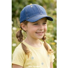 PIECE SIGNATURE %100 Pamuk, Çocuklar Için, Renkli Düğmeli Denim Güneş Şapkası ( 7-10 Yaş ) ( Size 54 cm )