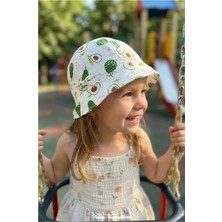 PIECE SIGNATURE %100 Pamuk Kız Çocuk Avakadolu Bucket Şapka ( Size, 52 ) ( 4-8 Yaş )