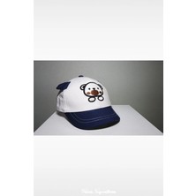 PIECE SIGNATURE %100 Pamuk Kanvas, Ayıcıklı, Kulaklı Çocuk Şapka ( 1-3 Yaş ) ( Unisex ) ( Beyaz )
