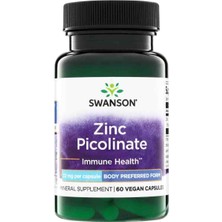 Swanson Zinc Picolinate 22 Mg 60 Vegan Kapsül