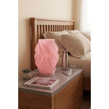 Lumense Venüs Estetik Dalga Formlu Modern Dekoratif Gece Lambası ve Abajur - Pembe