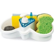 Love Atelier Sünger ve Deterjan Hazneli Lavabo Düzenleyici Sabunluk Organizer