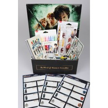 "wizard Icons Collection" Harry Potter Lisanslı Kırtasiye Seti 25 Parça Kırtasiye Seti Cetvel,makas,kurşun Kalem ve Çıtçıt Dosya Seti