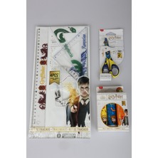 x Dekomus "wizard Icons Collection" Harry Potter Lisanslı Kırtasiye Seti 4'lü Cetvel Seti,makas ve 3'lü Stick Yapıştırıcı Seti