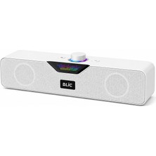Blic Bls-86 Bluetooth 5.4 Mini Soundbar 6W Rms 1500MAH Kablosuz Masaüstü Hoparlör Tf Kart USB Destekli Beyaz