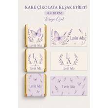 Yeap Office Kişiye Özel Kare Çikolata Kuşak Etiketi 4 × 10 cm – 72 Adet  Isimli Hediyelik Çikolata Etiketi